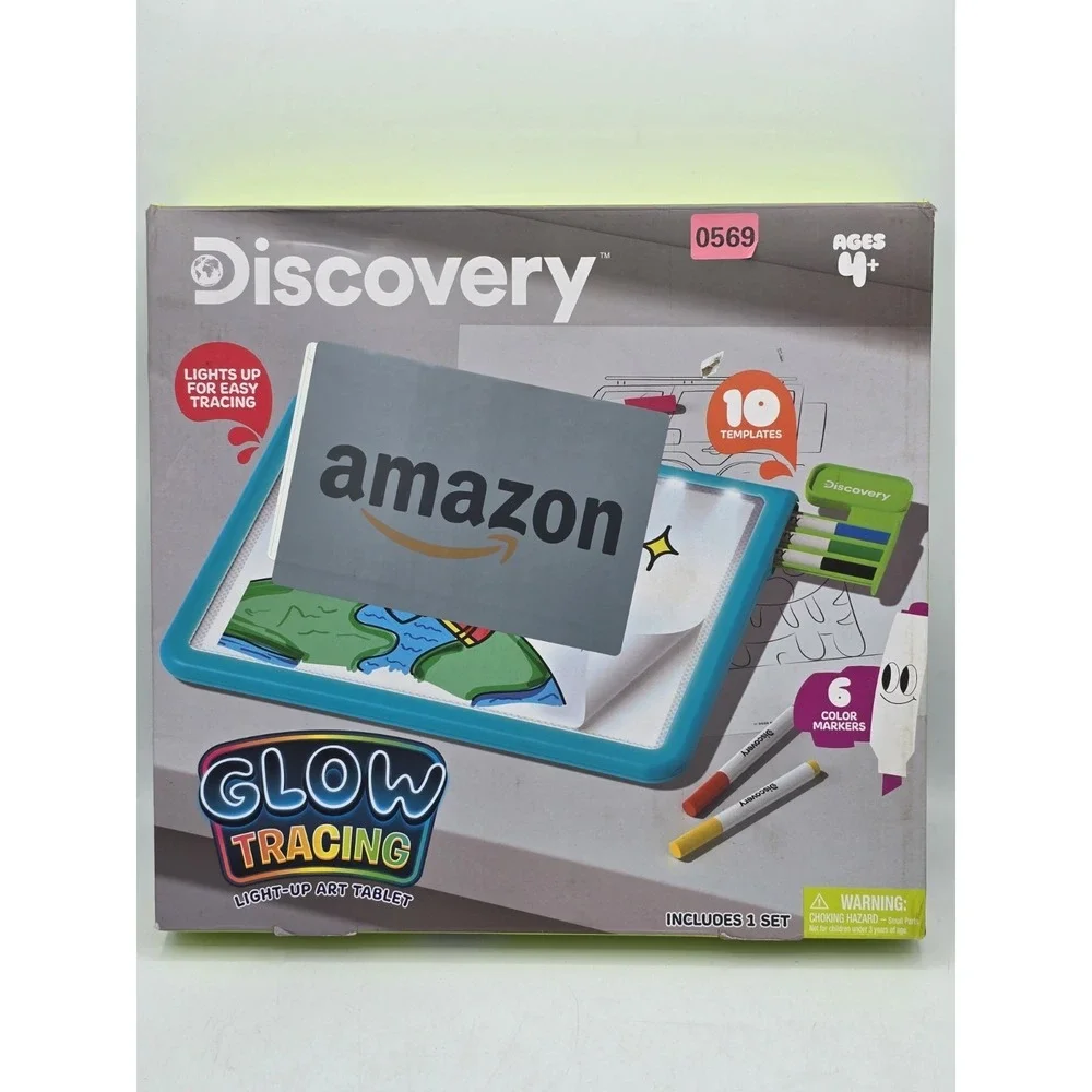 Discovery Glow Tracing Light Up Art Tablet‎ Ages 4+ Color Markers Included